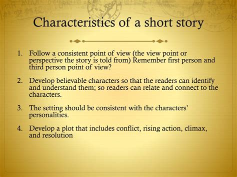 characteristics of a story|characteristics of a short story.